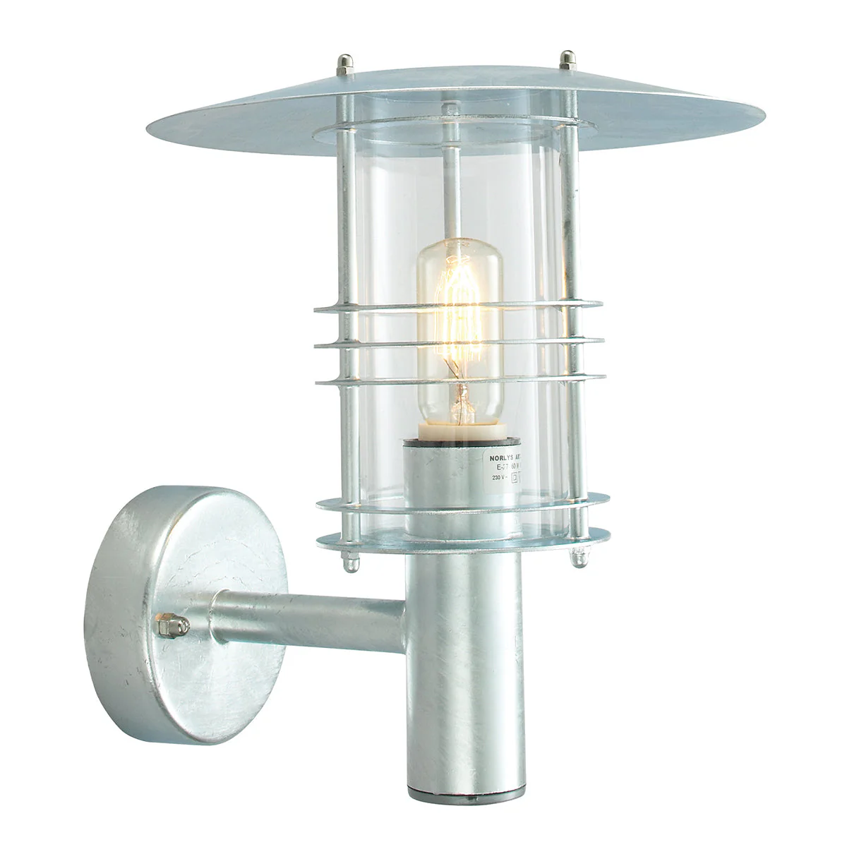 Stockholm 1 Light Small/Large Wall Lantern - Black/Galvanised Finish - Image 4