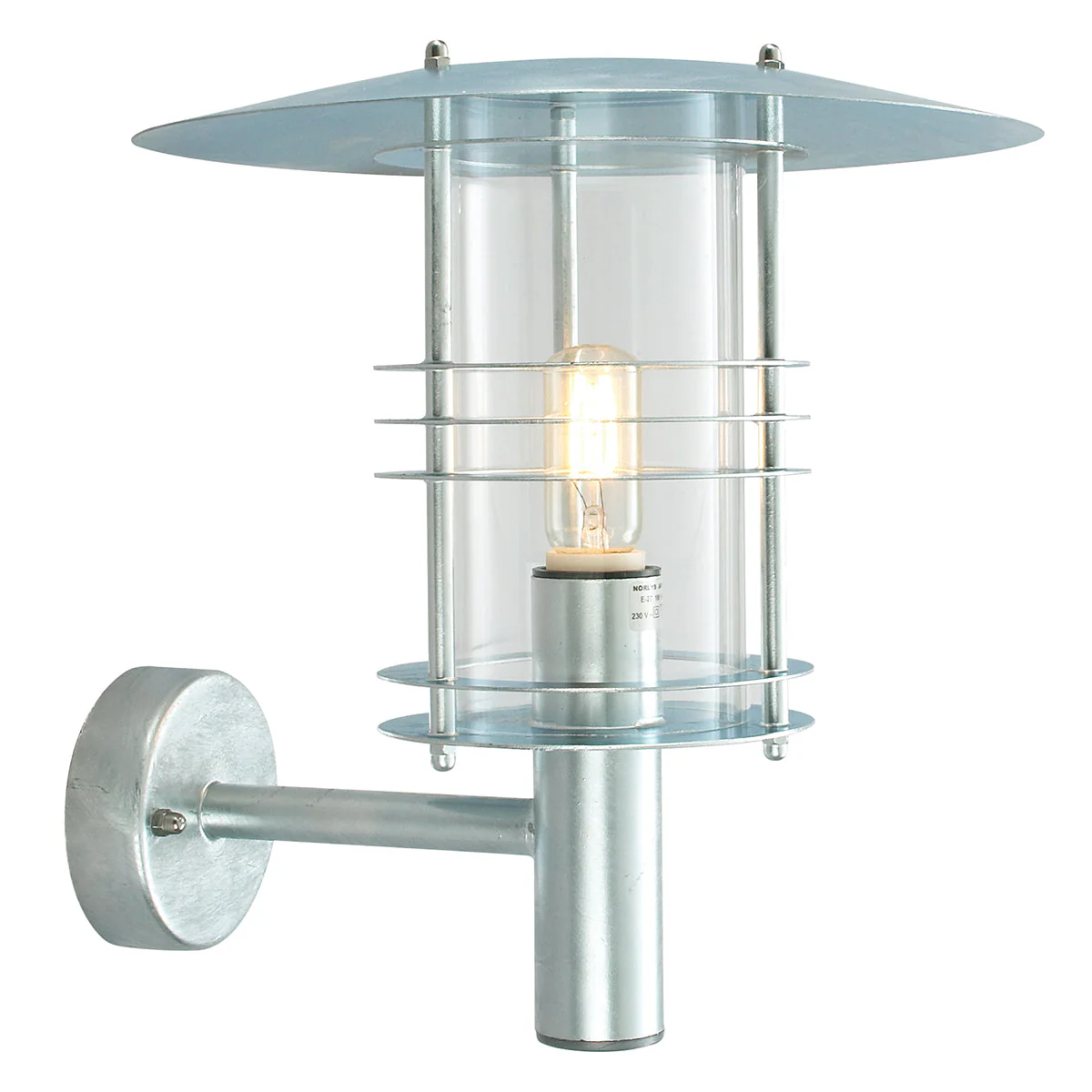 Stockholm 1 Light Small/Large Wall Lantern - Black/Galvanised Finish - Image 5