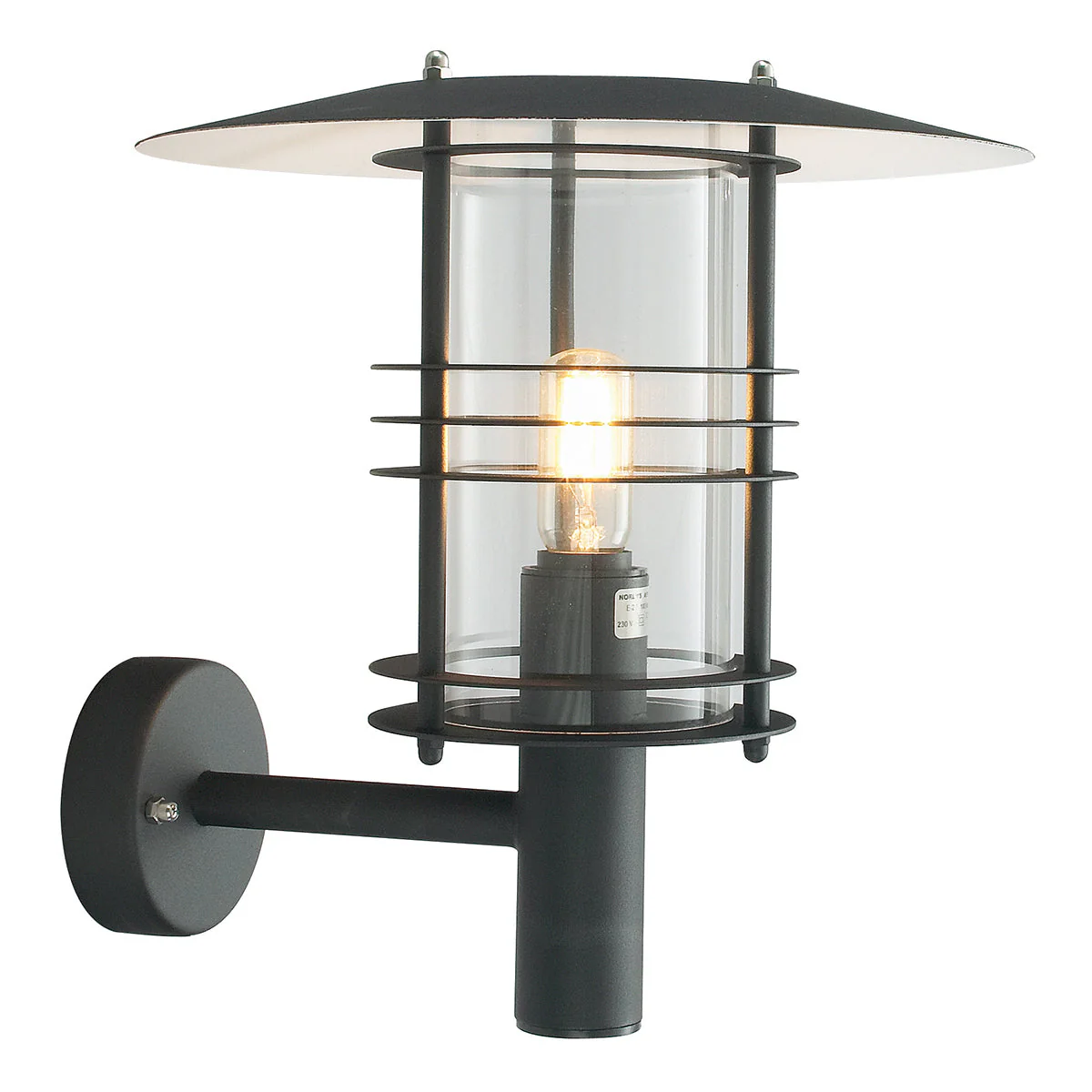 Stockholm 1 Light Small/Large Wall Lantern - Black/Galvanised Finish - Image 6