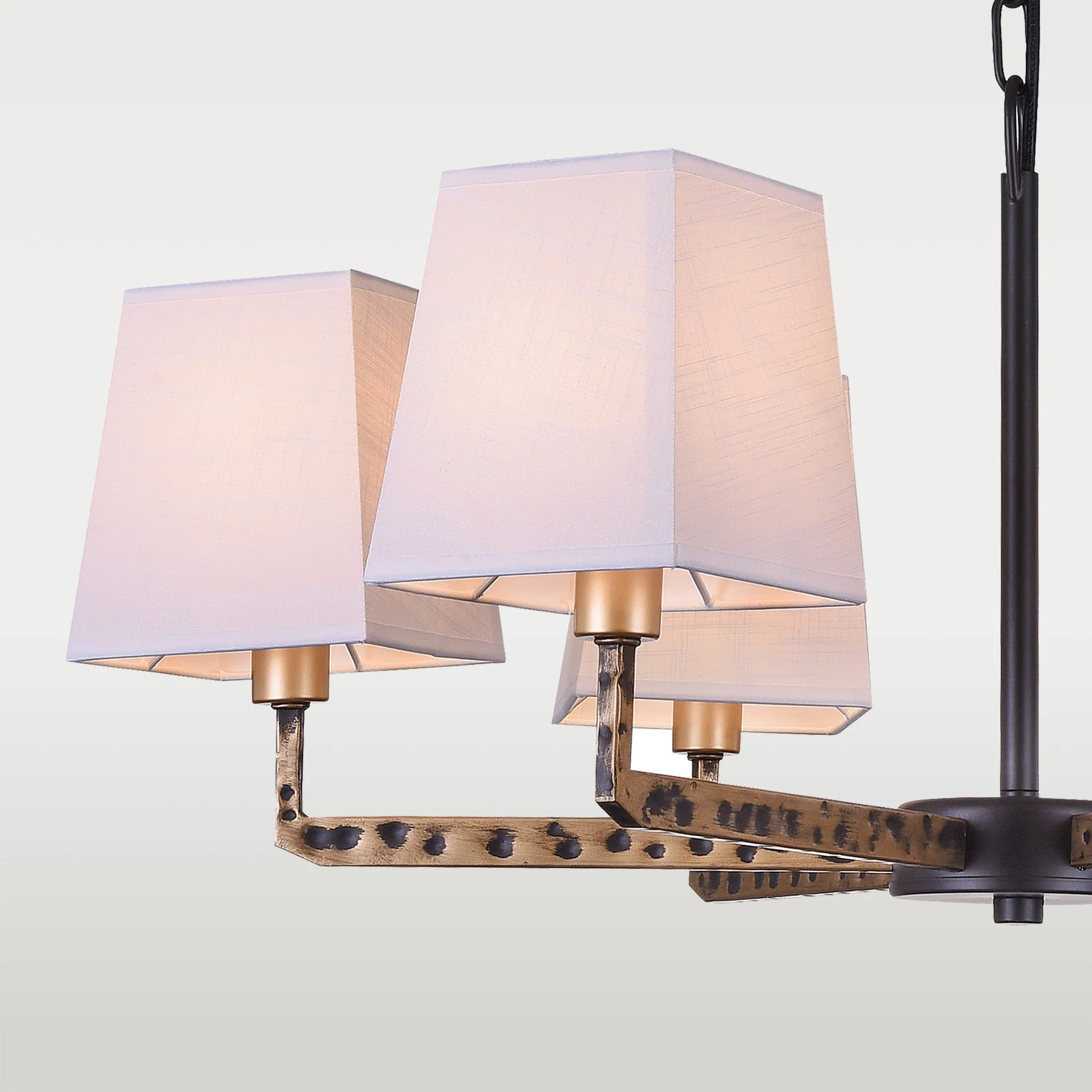 Stockholm 6Lt Centre Ceiling Light - Gold & Black Finish - Image 2