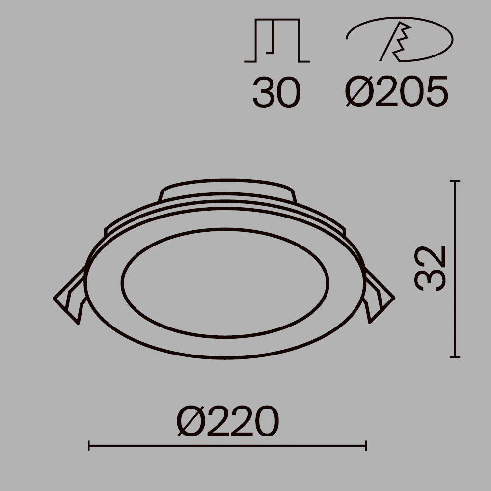 Stockton LED Flush Recessed Ceiling Light- White Finish IP44 - Image 5
