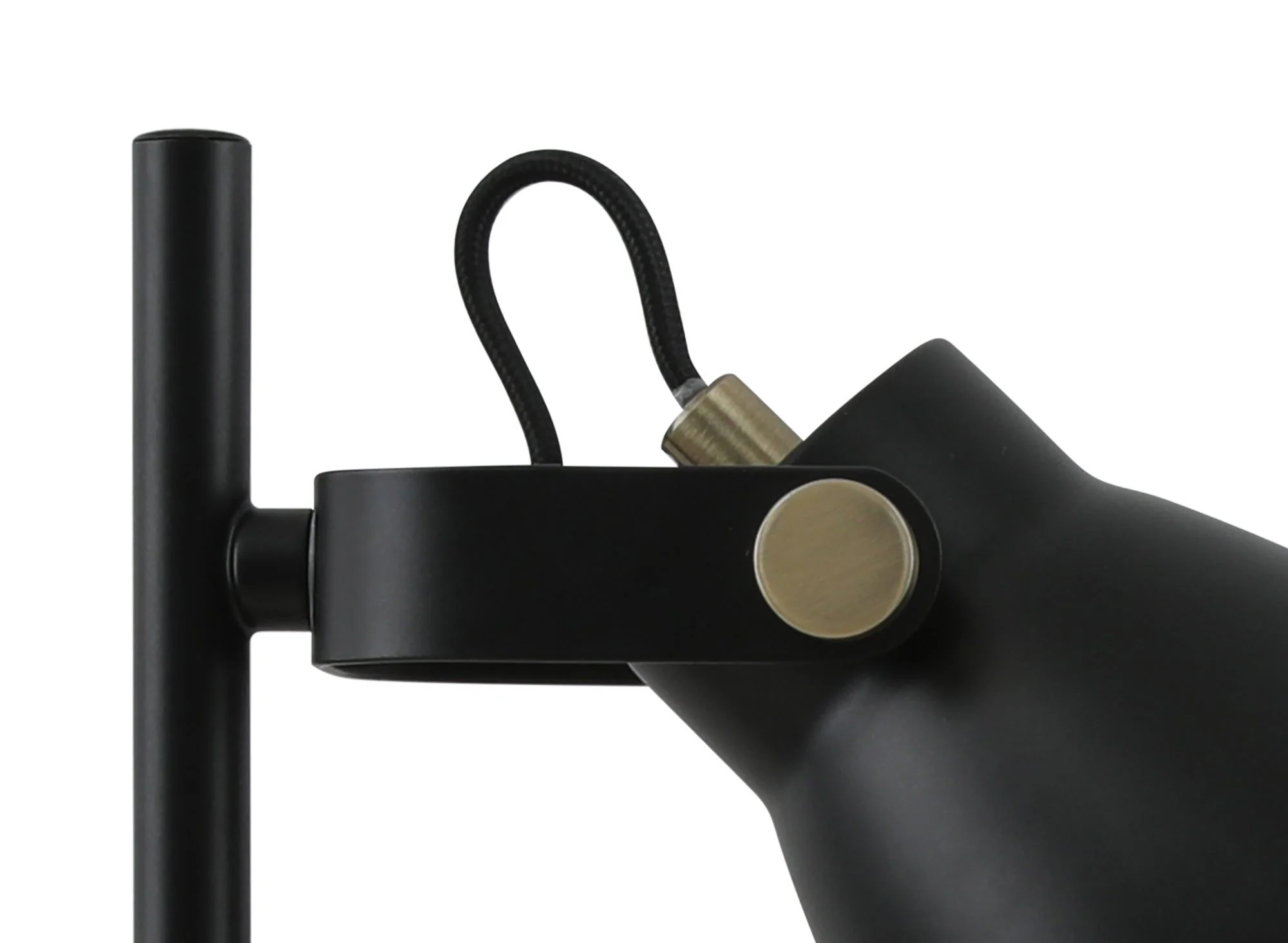 Stoke Adjustable Table Lamp, 1 x E27, Matt Black/Antique Brass/Khaki - Image 3
