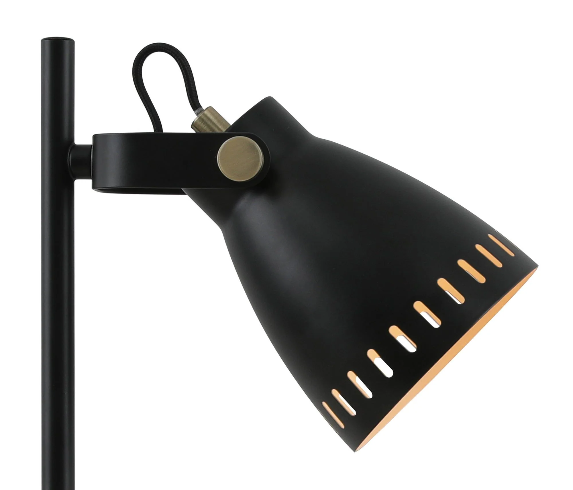 Stoke Adjustable Table Lamp, 1 x E27, Matt Black/Antique Brass/Khaki - Image 4