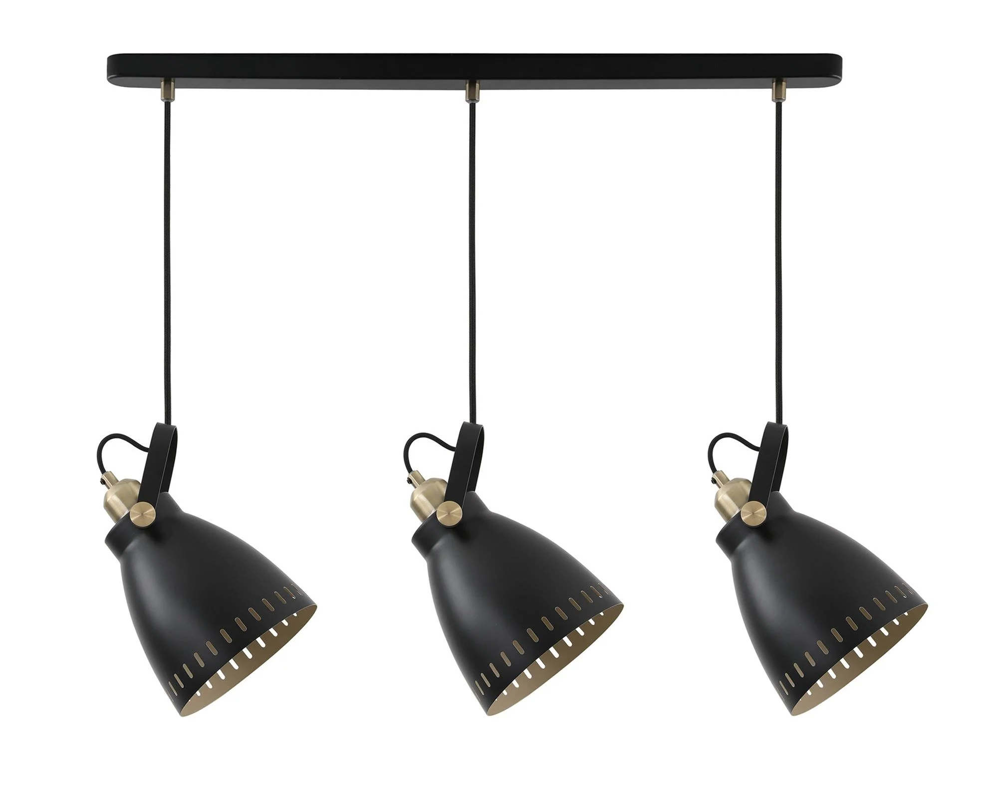 Stoke Linear Pendant, 3 x E27, Matt Black/Antique Brass/Khaki - Image 5