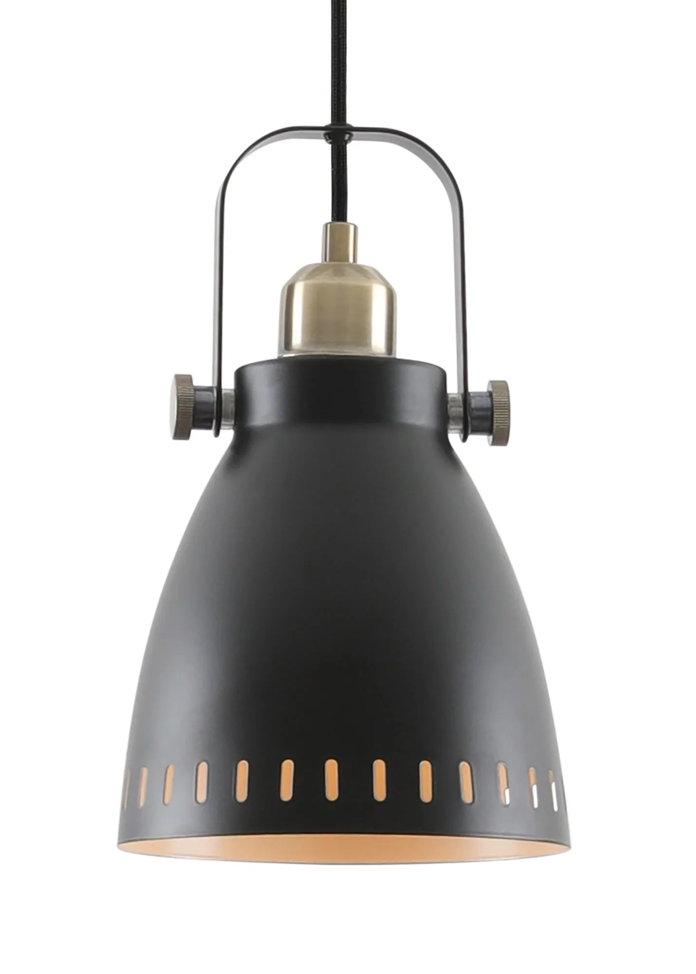 Stoke Small/Medium/Large Pendant, Matt Black/Antique Brass/Khaki - Image 3