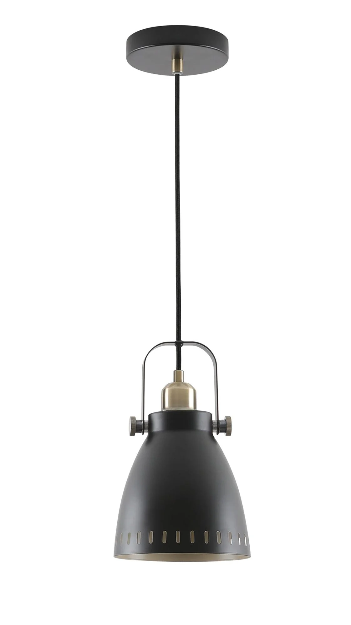Stoke Small/Medium/Large Pendant, Matt Black/Antique Brass/Khaki - Image 4