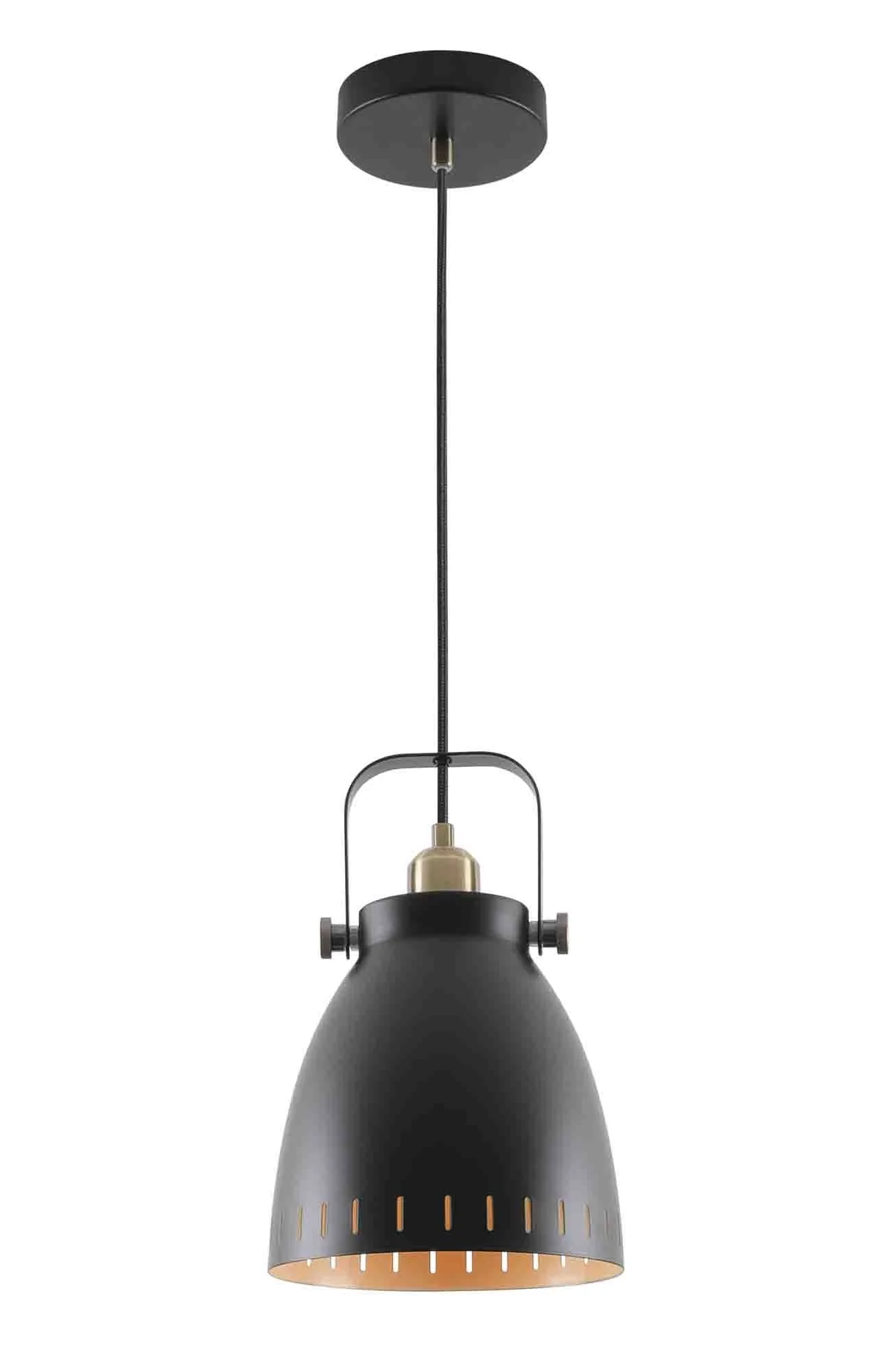 Stoke Small/Medium/Large Pendant, Matt Black/Antique Brass/Khaki - Image 5