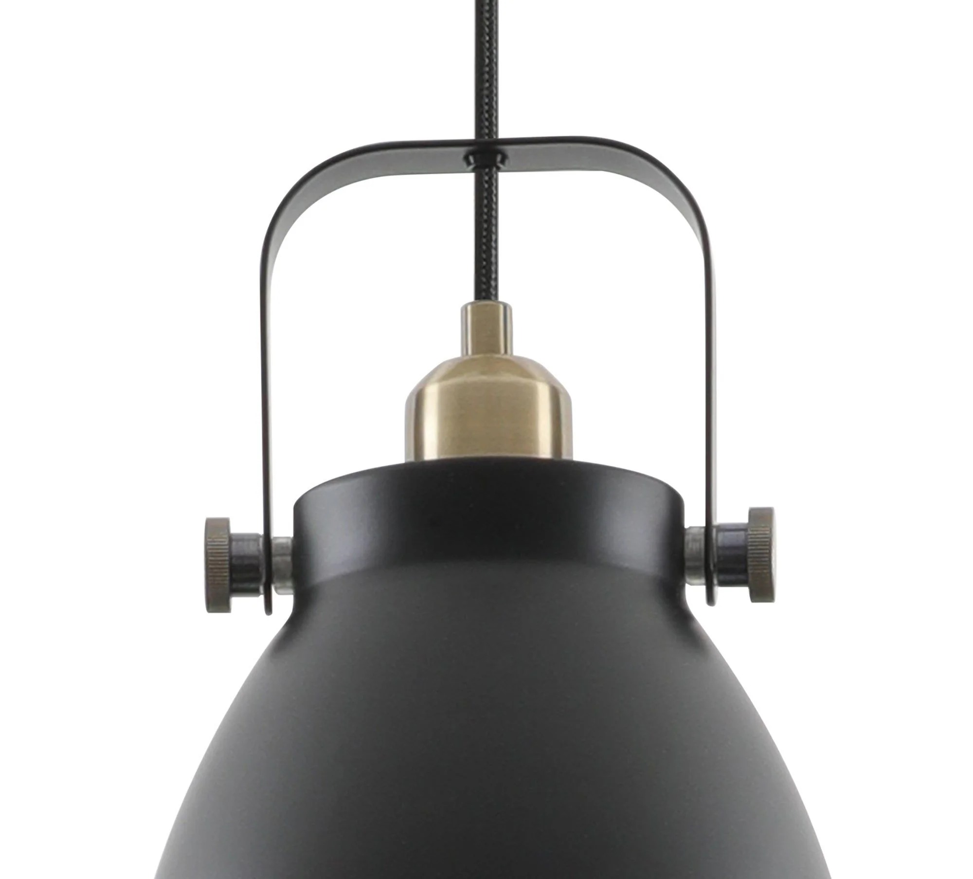 Stoke Small/Medium/Large Pendant, Matt Black/Antique Brass/Khaki - Image 6
