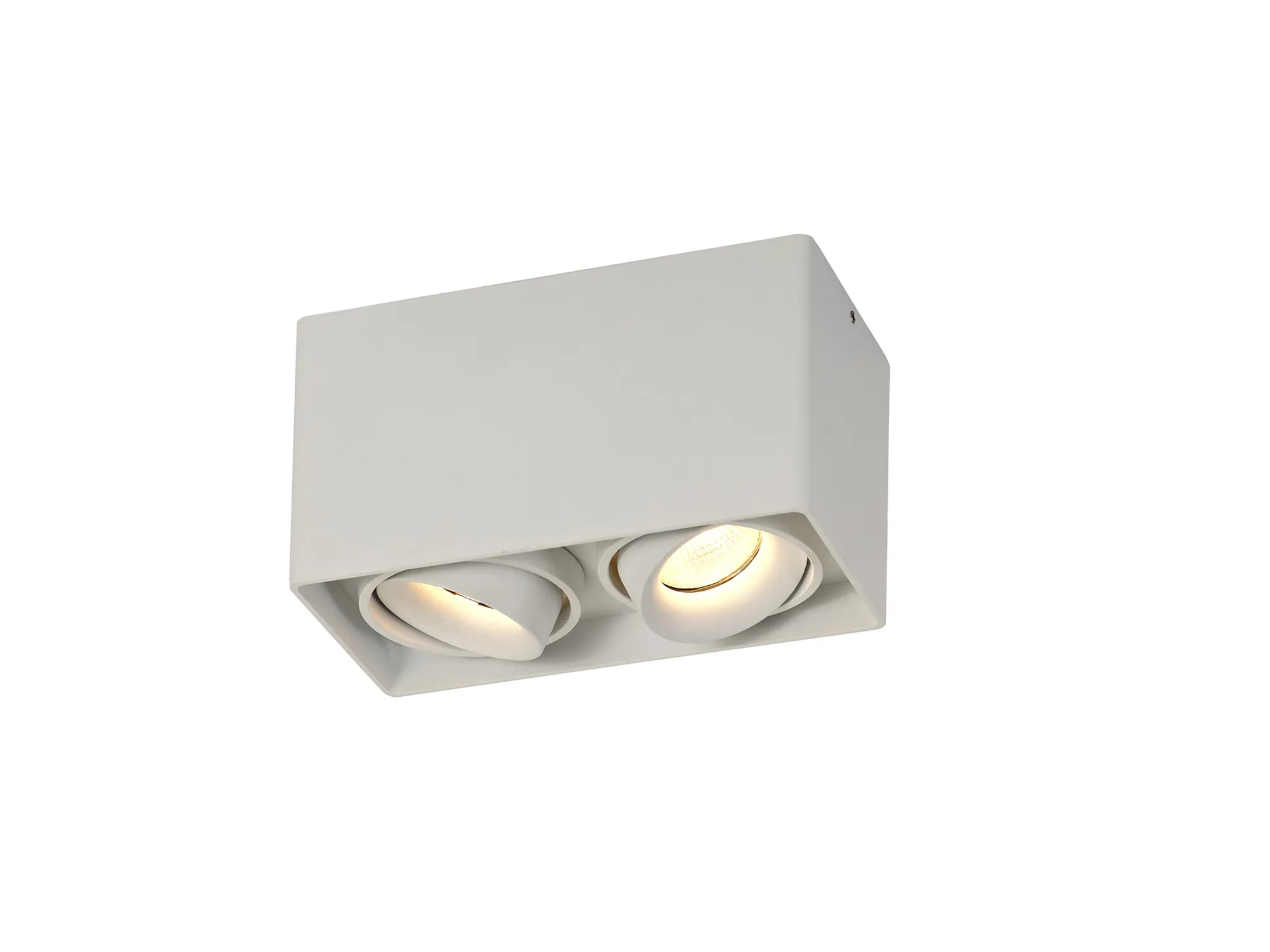 Stom Adjustable Square Spotlight, 1/2 Light GU10, Sand White/ Black Finish - Image 10
