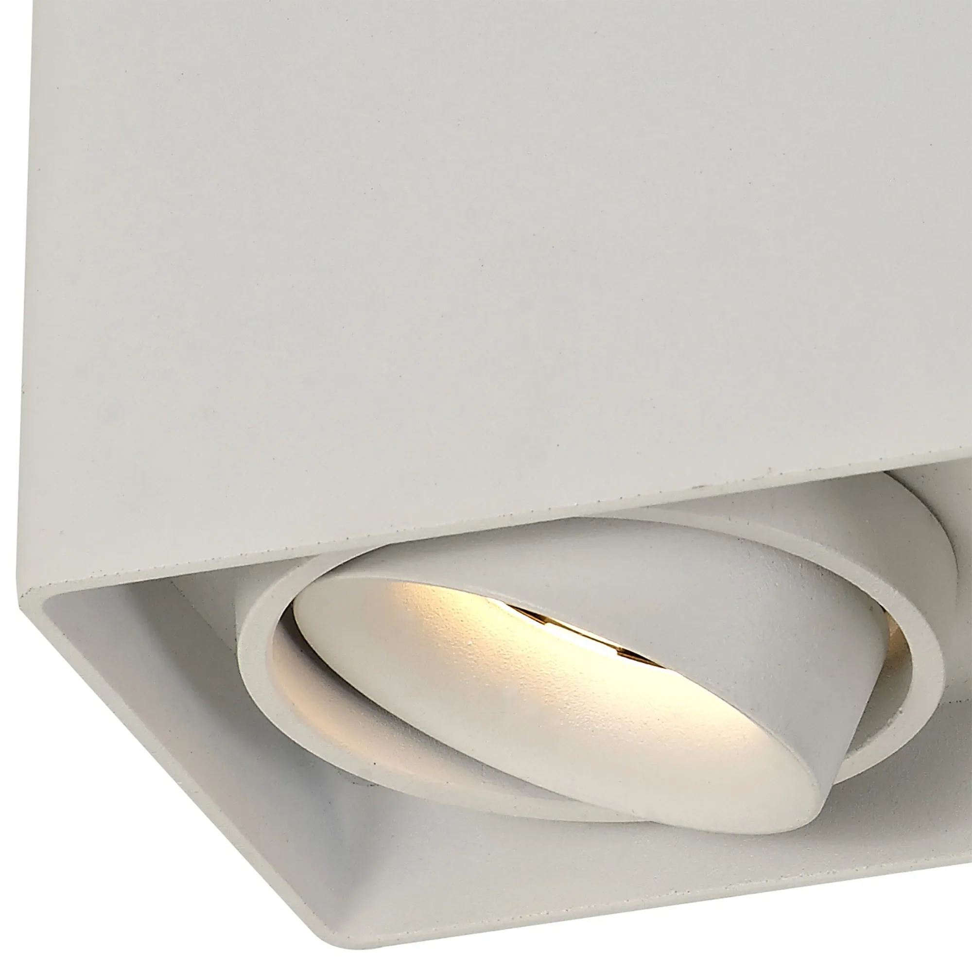 Stom Adjustable Square Spotlight, 1/2 Light GU10, Sand White/ Black Finish - Image 11