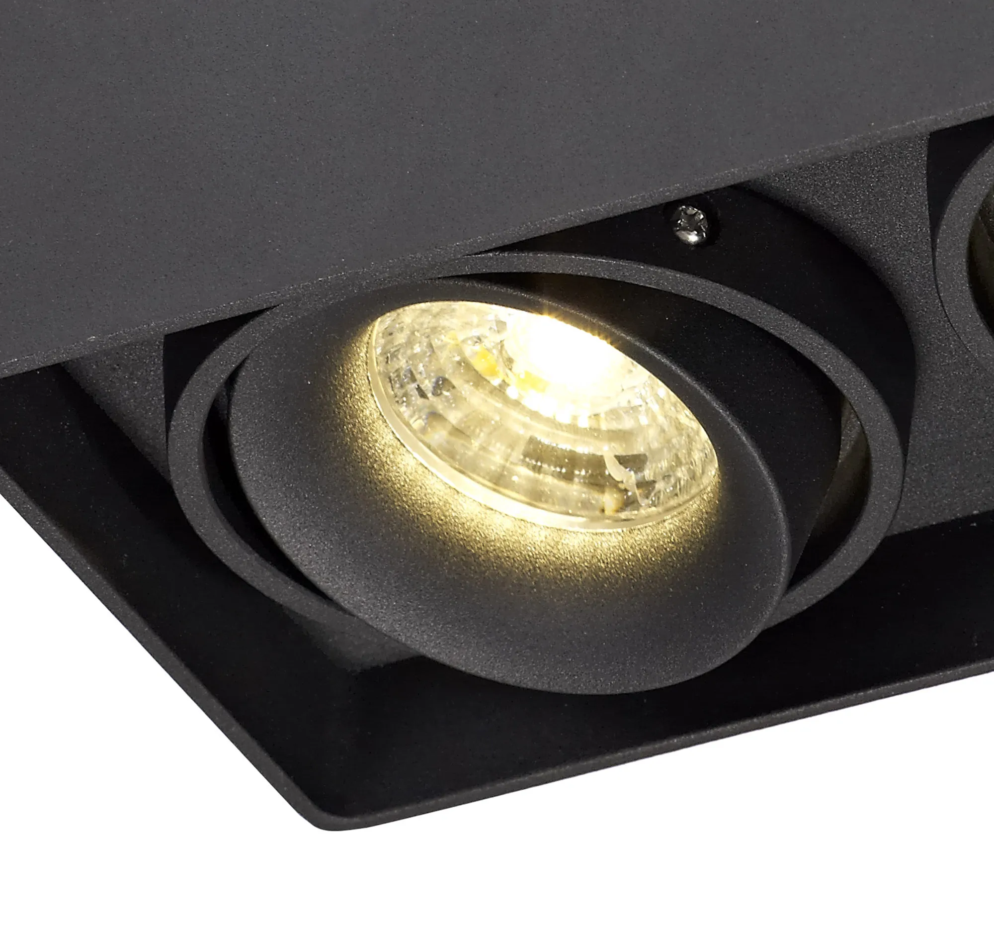 Stom Adjustable Square Spotlight, 1/2 Light GU10, Sand White/ Black Finish - Image 15