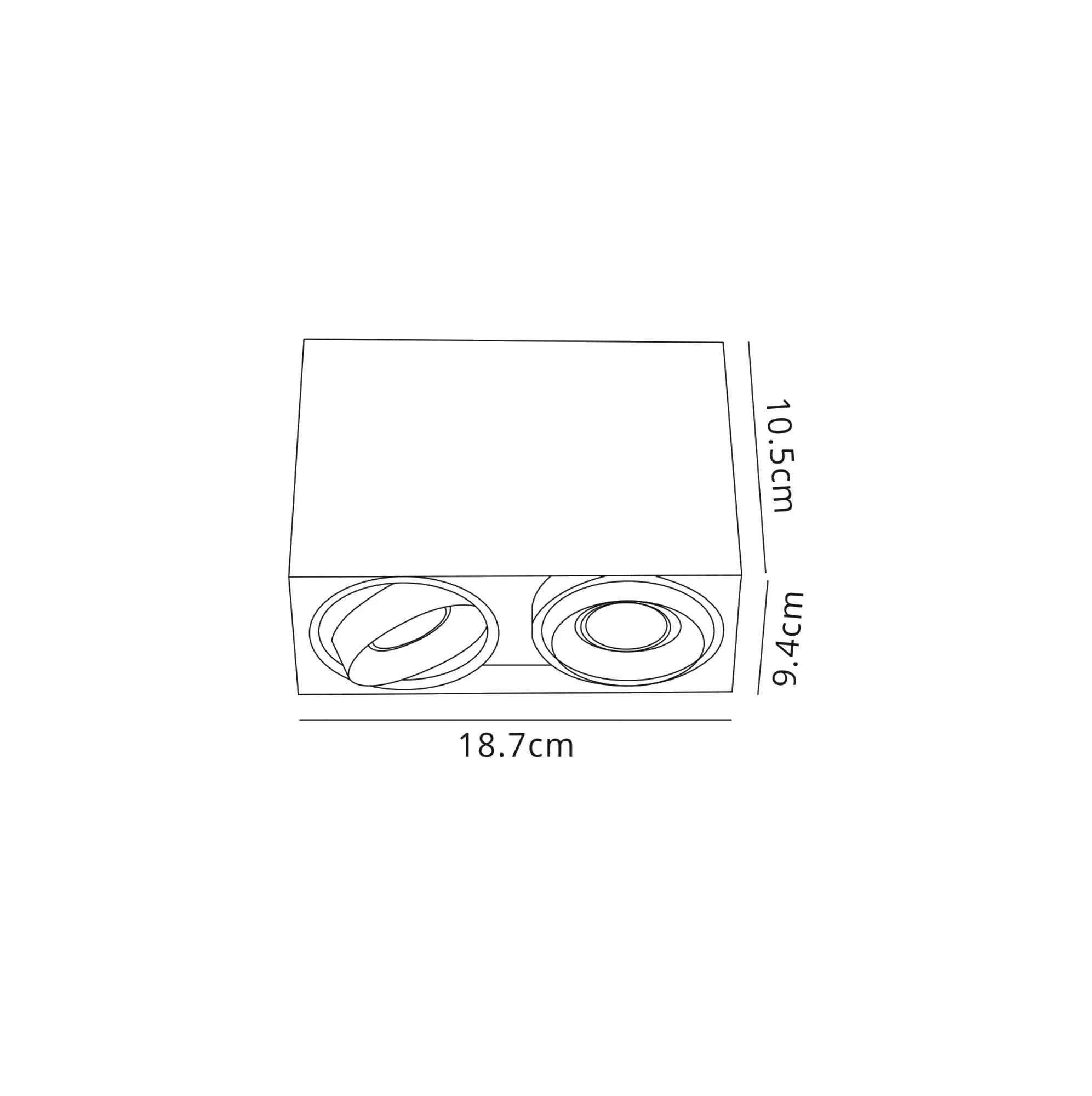 Stom Adjustable Square Spotlight, 1/2 Light GU10, Sand White/ Black Finish - Image 16