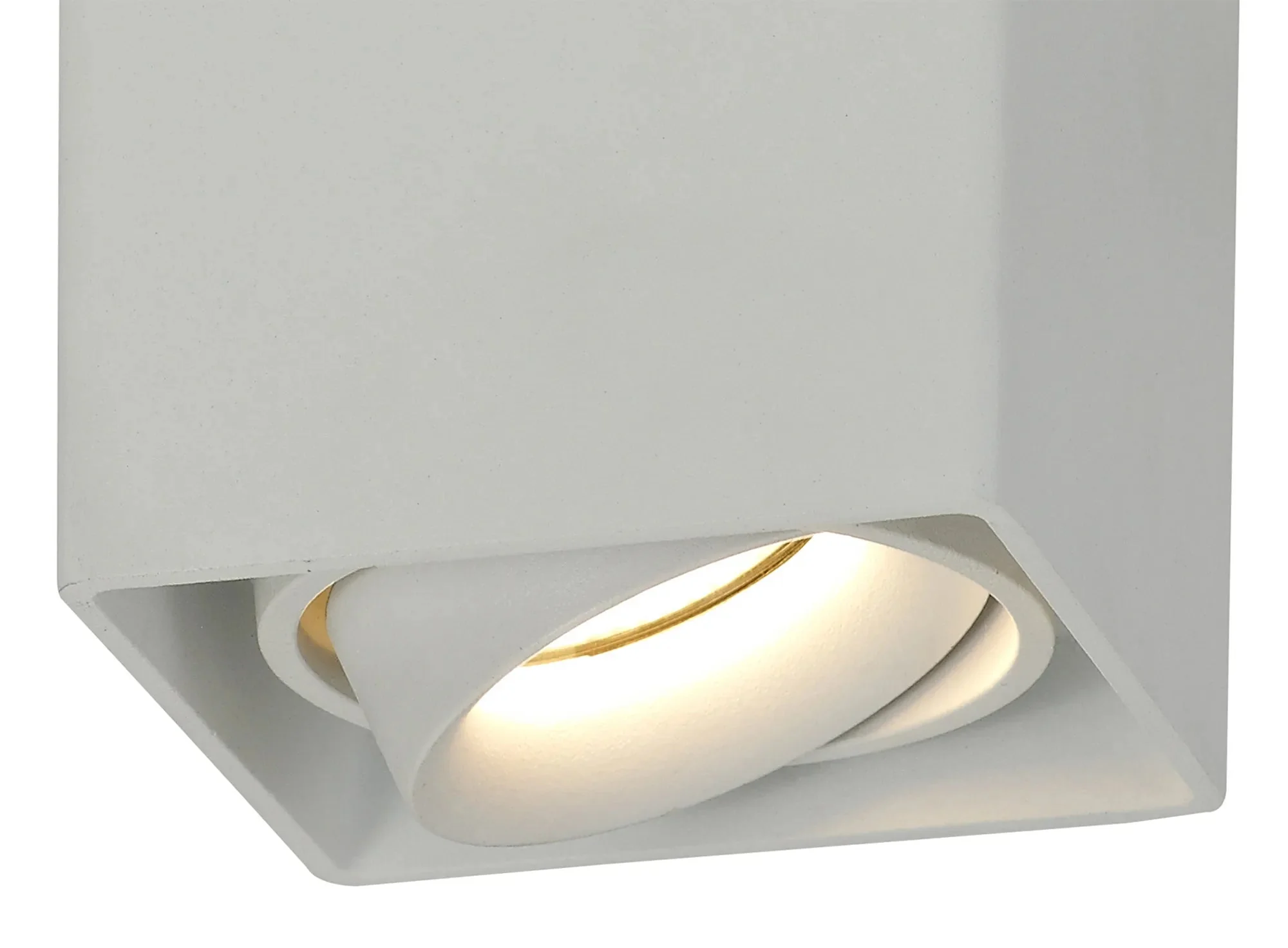 Stom Adjustable Square Spotlight, 1/2 Light GU10, Sand White/ Black Finish - Image 2