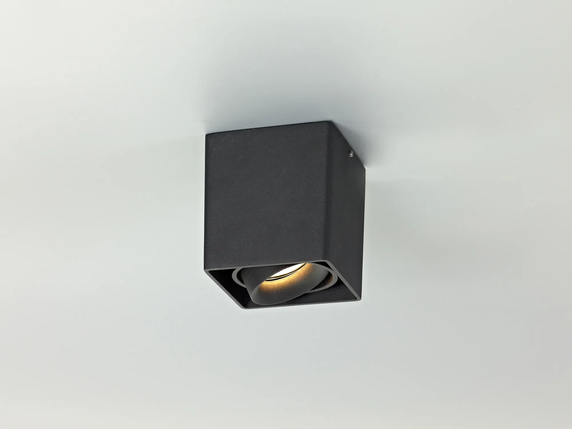 Stom Adjustable Square Spotlight, 1/2 Light GU10, Sand White/ Black Finish - Image 5
