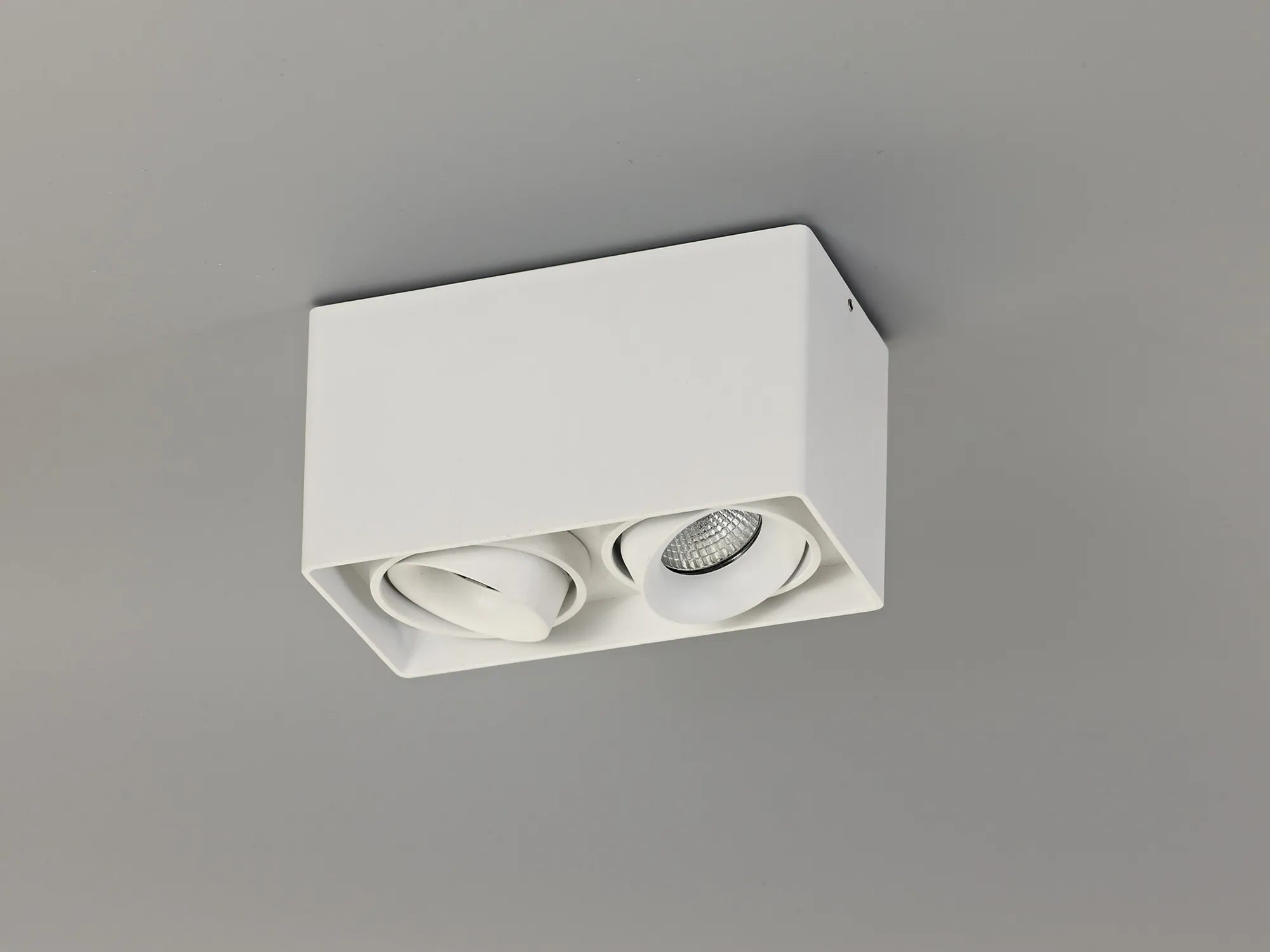 Stom Adjustable Square Spotlight, 1/2 Light GU10, Sand White/ Black Finish - Image 7
