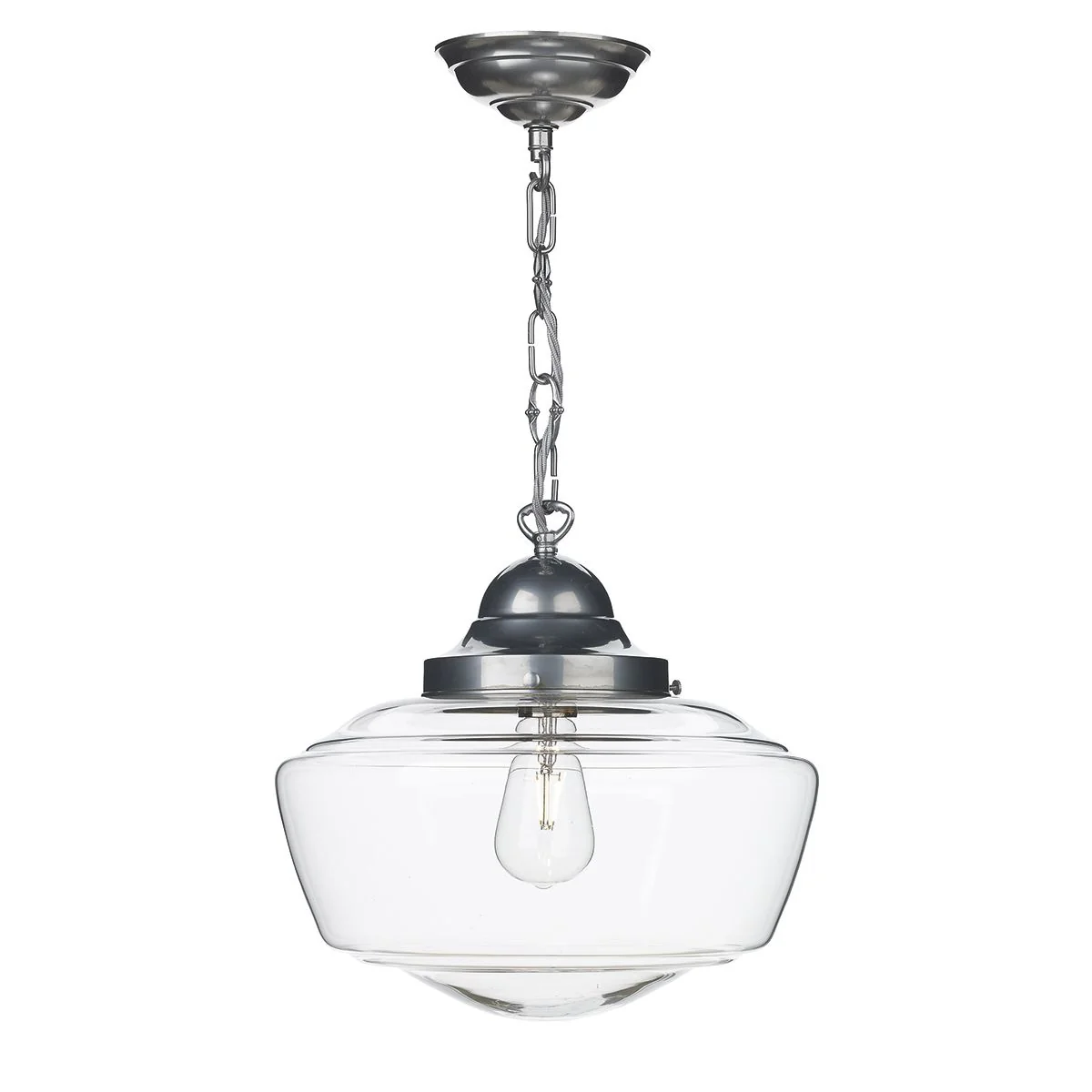 Stowe single pendant in antique brass/Satin Chrome with clear/Opal/Smoked Glass - Image 2