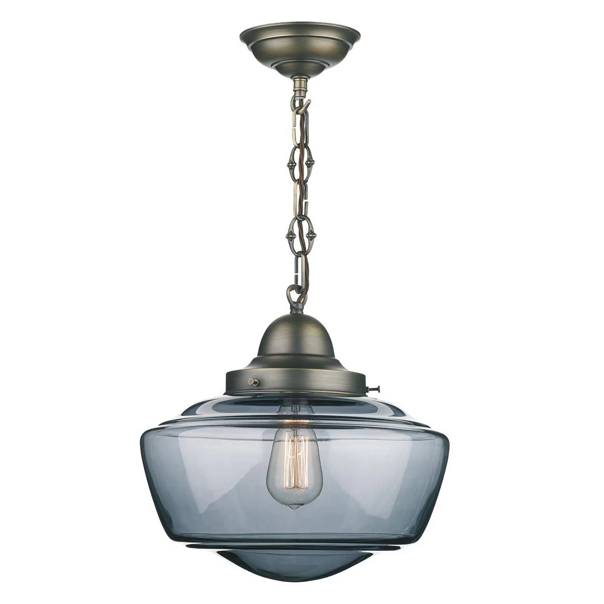 Stowe single pendant in antique brass/Satin Chrome with clear/Opal/Smoked Glass - Image 4