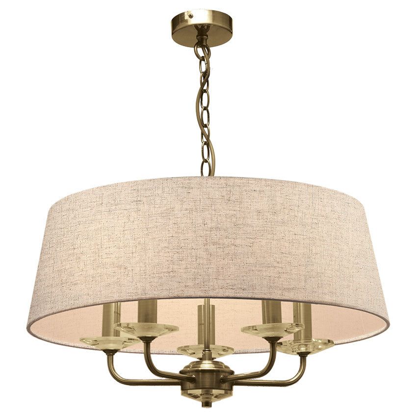 Stylo 3/5Lt Hanging Shade Ceiling Light - Antique Brass/Polished Nickel Finish - Image 2