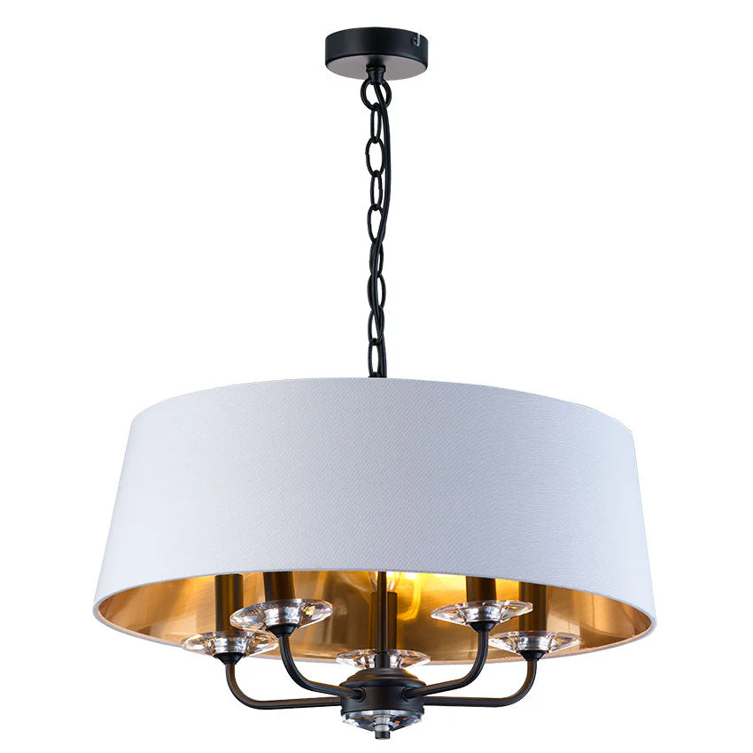 Stylo 3/5Lt Hanging Shade Ceiling Light - Antique Brass/Polished Nickel Finish - Image 4
