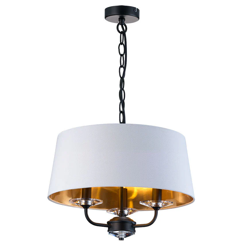 Stylo 3/5Lt Hanging Shade Ceiling Light - Antique Brass/Polished Nickel Finish - Image 7