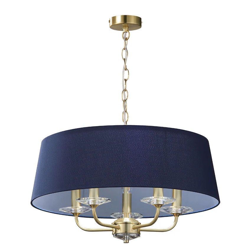 Stylo 3/5Lt Hanging Shade Ceiling Light - Antique Brass/Polished Nickel Finish - Image 9