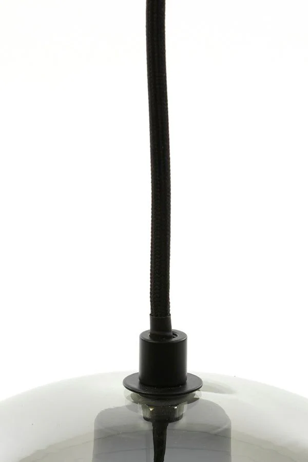 Subar 4Lt Hanging Lamp - Matt Black & Smoked Glass Finish - Image 4
