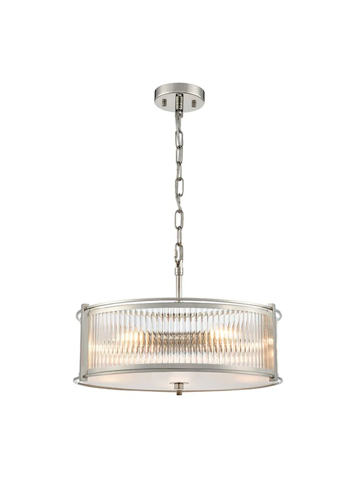 Sudbury 3/5/8lt Ceiling Fitting- Polished Nickel/ Matt Black - Image 2