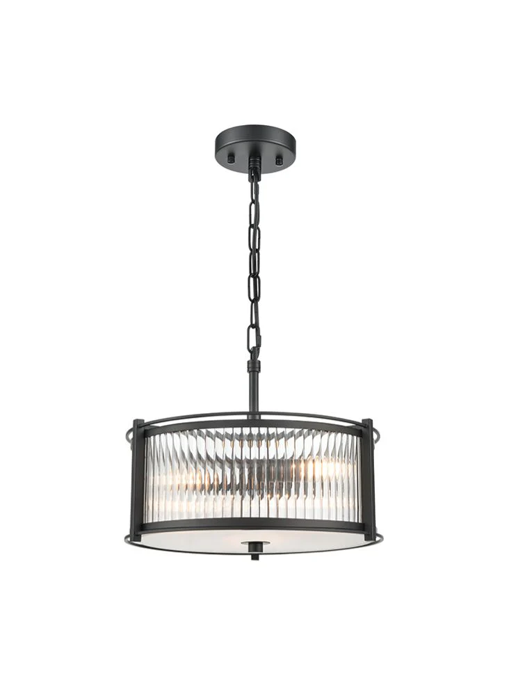 Sudbury 3/5/8lt Ceiling Fitting- Polished Nickel/ Matt Black - Image 4
