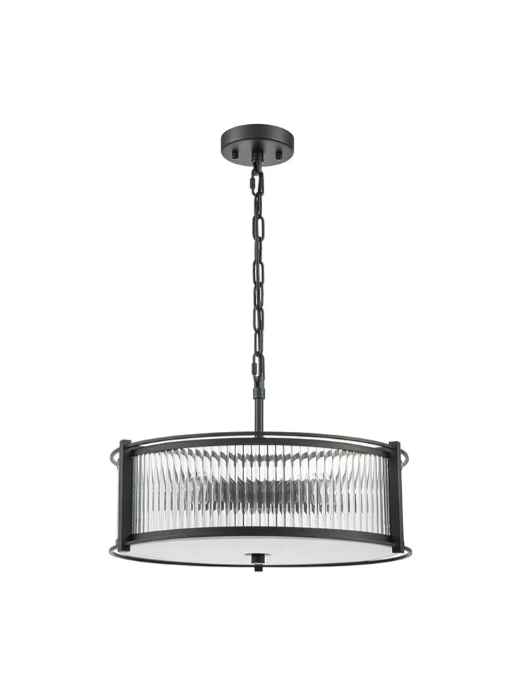 Sudbury 3/5/8lt Ceiling Fitting- Polished Nickel/ Matt Black - Image 5