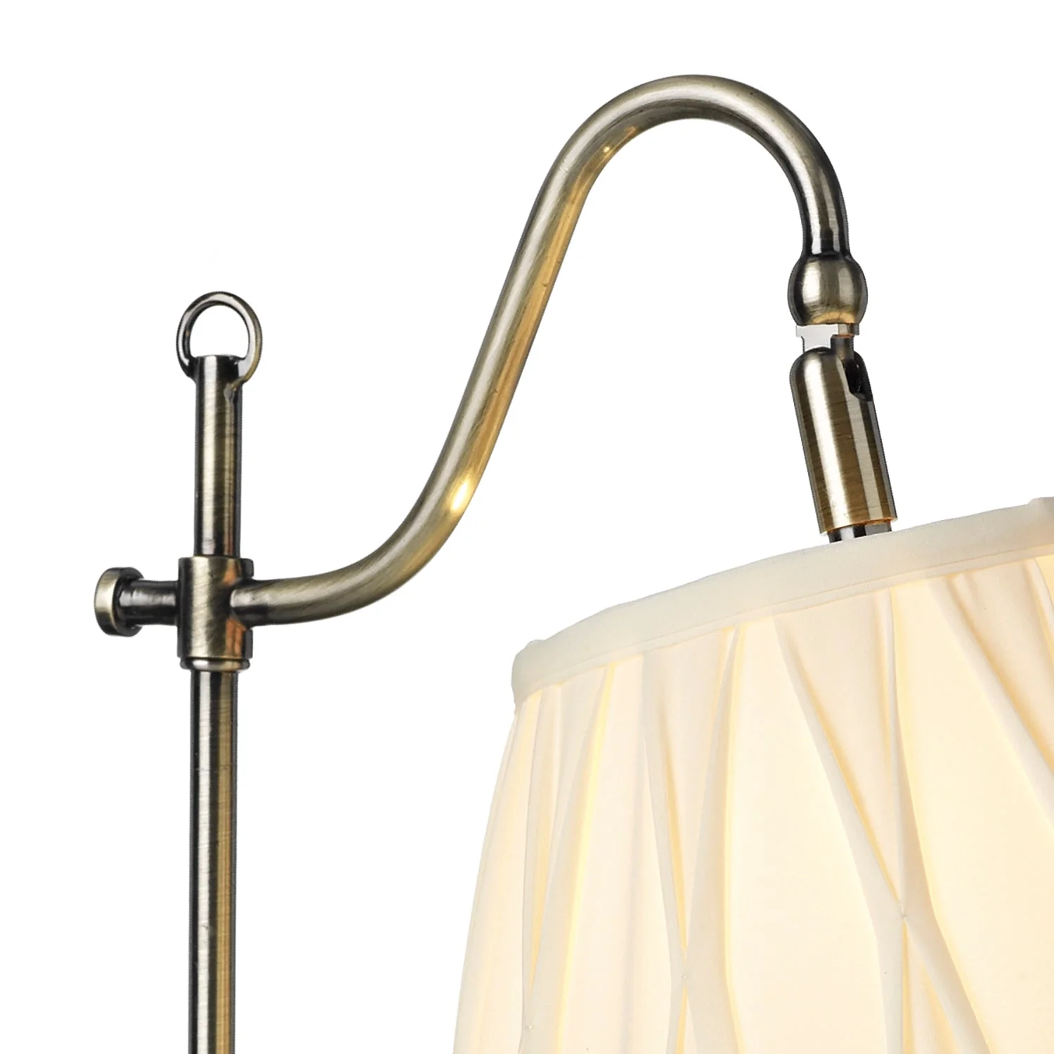 Suffolk Rise & Fall Table Lamp Antique Brass With Shade E14 - Image 3