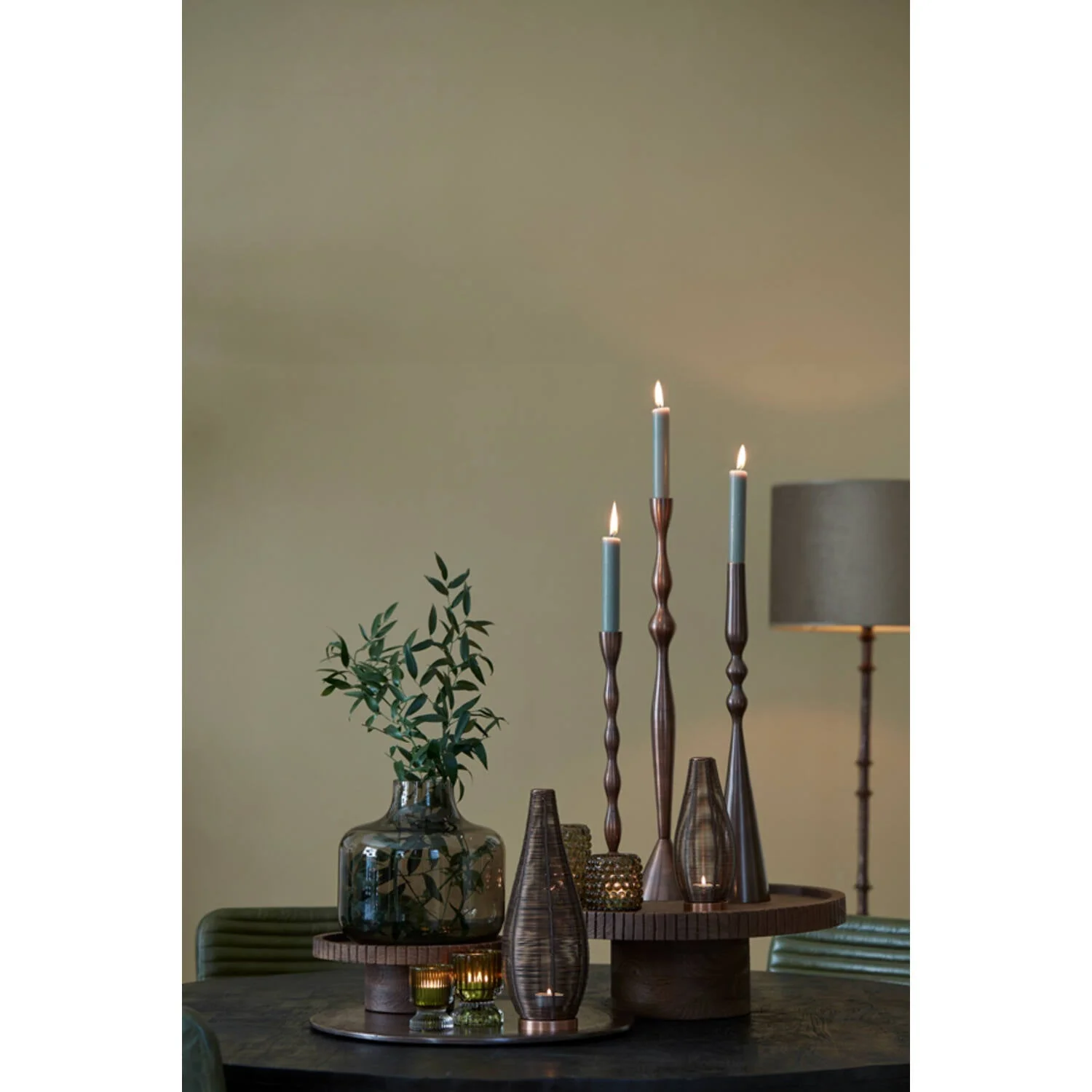 Suneka Medium/Large Tealight - Antique Copper/Matt Black/Antique Bronze/Shiny Gold Finish - Image 2