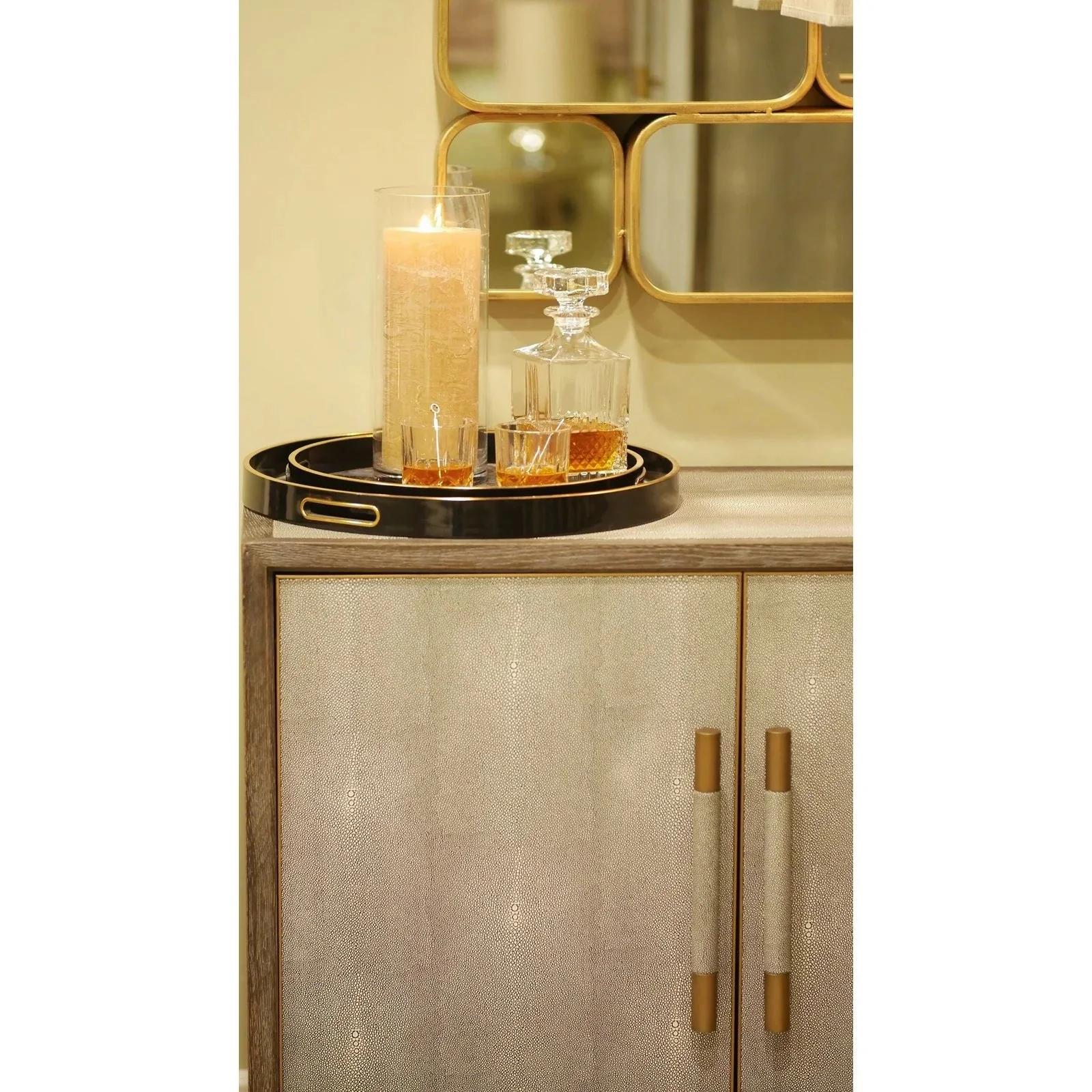 Midnight Glory Serving Tray Set of 2 - Gold & Black Finish - Image 5