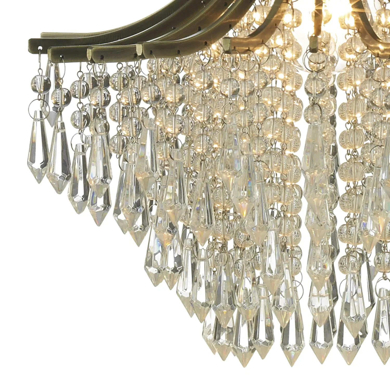 Suri 1 Light Crystal Ceiling Light Crystal -Antique Brass Finish - Image 3