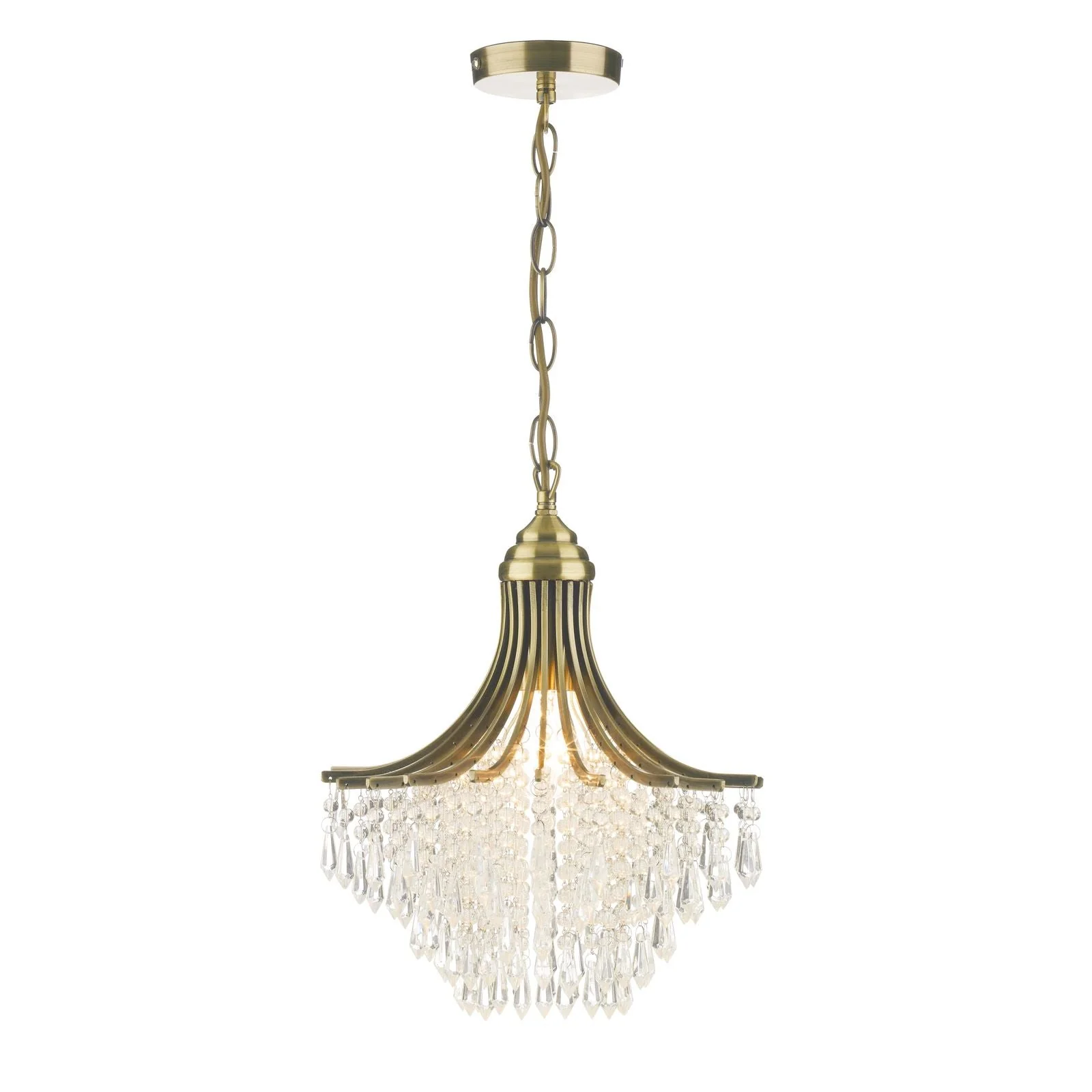Suri 1 Light Crystal Ceiling Light Crystal -Antique Brass Finish - Image 4