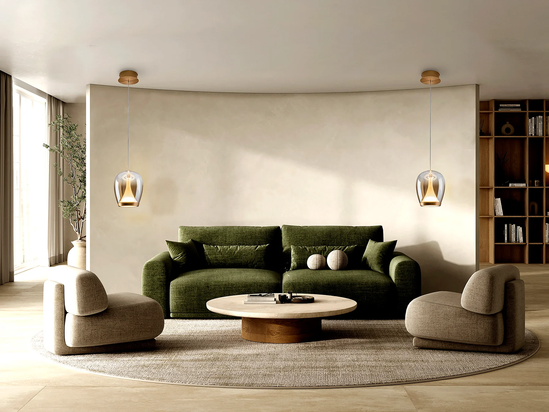 Suspiro Pendant Light- Chrome Smokey/ Golden Amber Finishes - Image 13