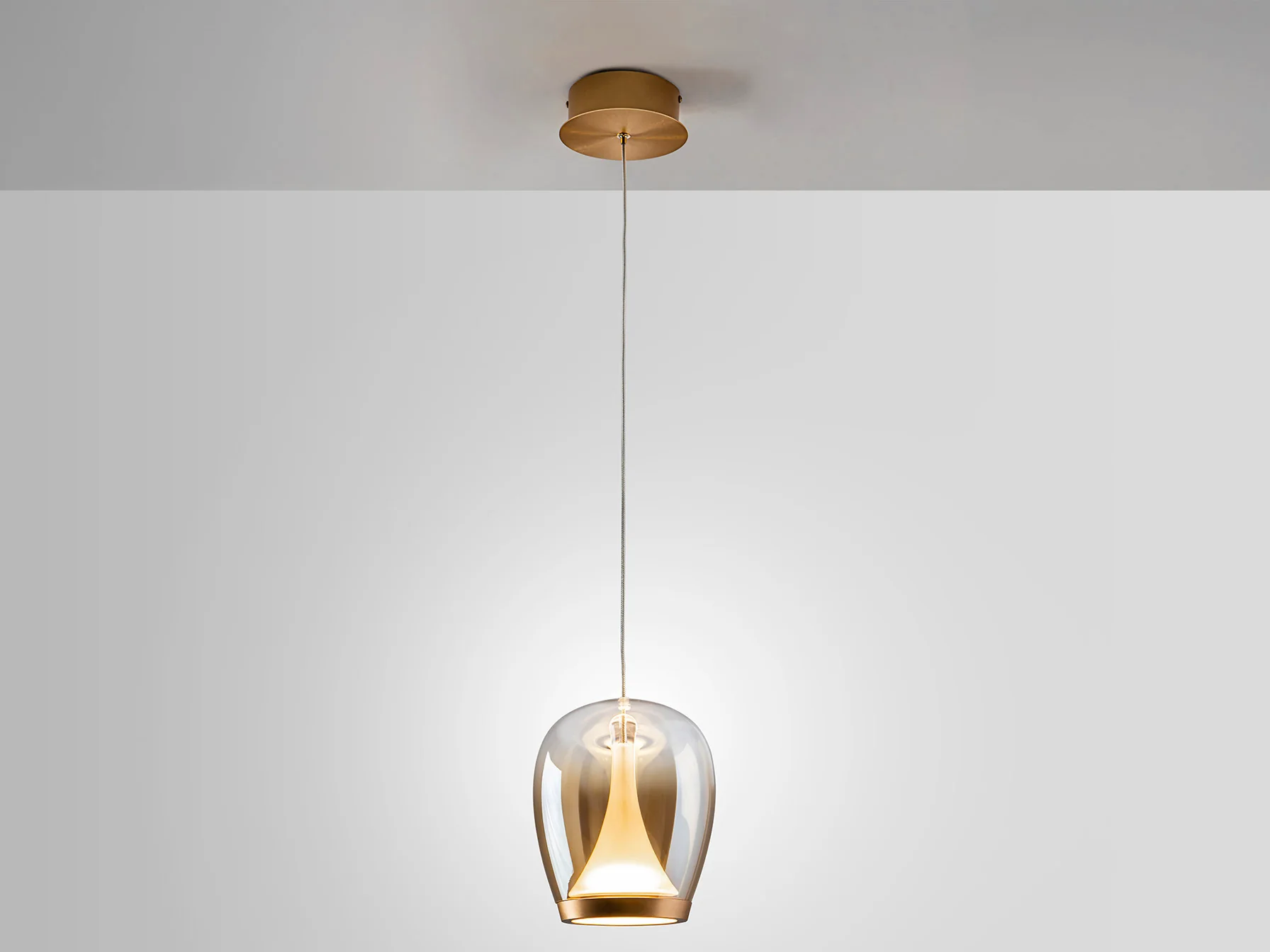 Suspiro Pendant Light- Chrome Smokey/ Golden Amber Finishes - Image 14