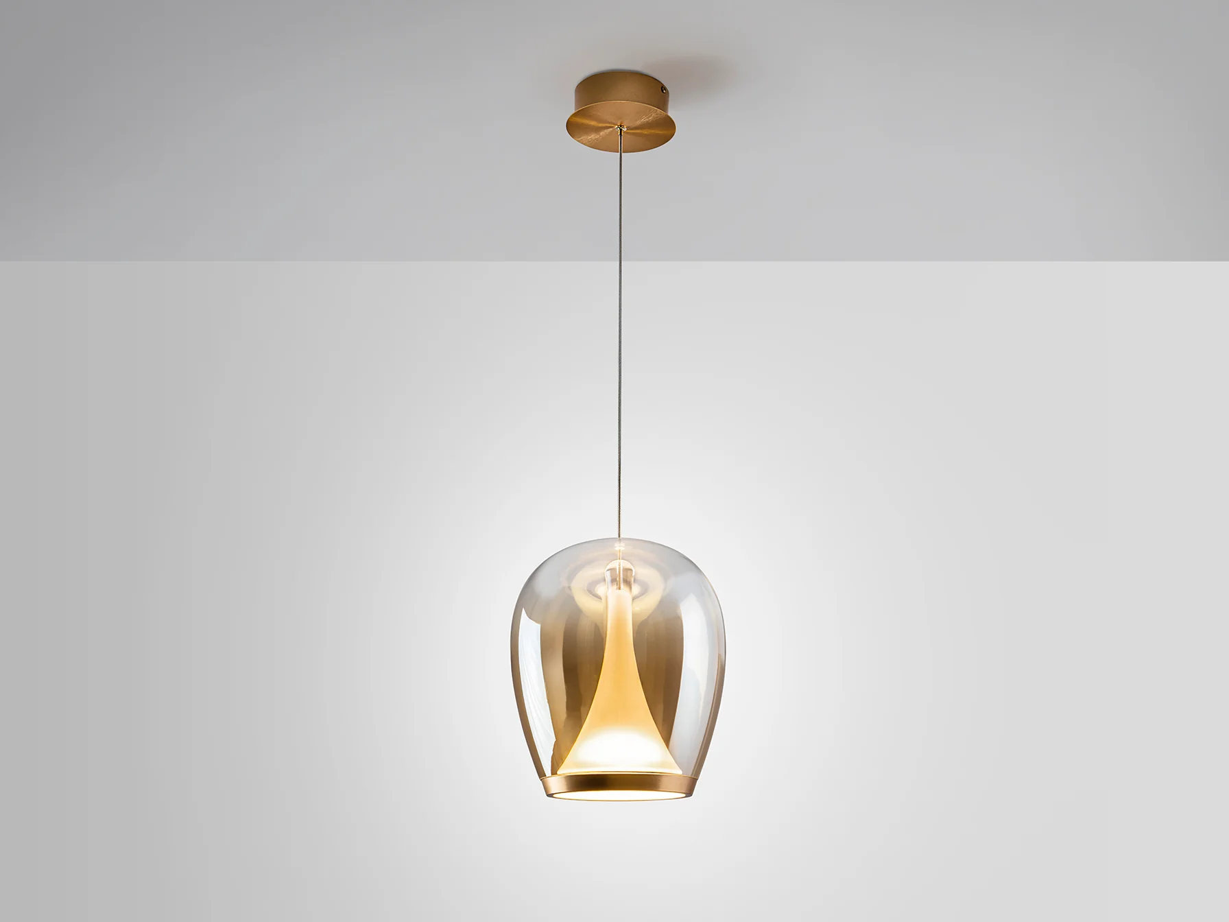 Suspiro Pendant Light- Chrome Smokey/ Golden Amber Finishes - Image 17