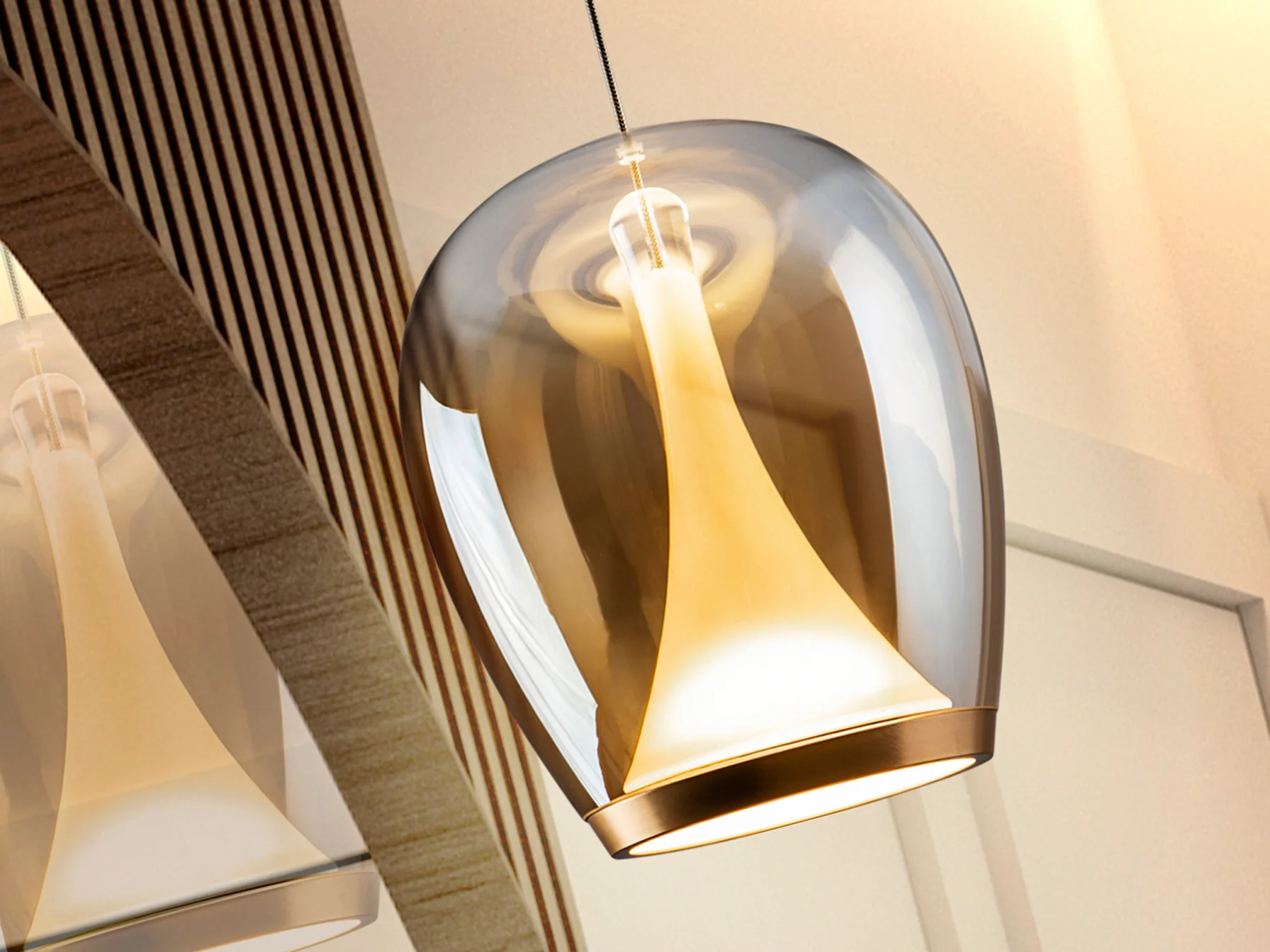 Suspiro Pendant Light- Chrome Smokey/ Golden Amber Finishes - Image 18