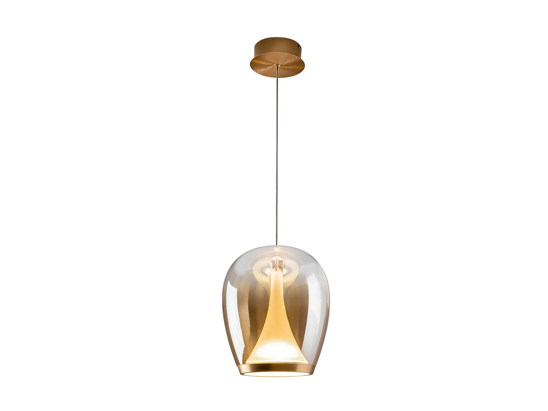 Suspiro Pendant Light- Chrome Smokey/ Golden Amber Finishes - Image 2