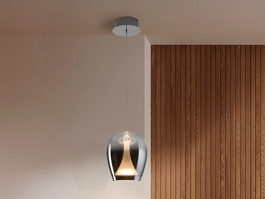Suspiro Pendant Light- Chrome Smokey/ Golden Amber Finishes - Image 3