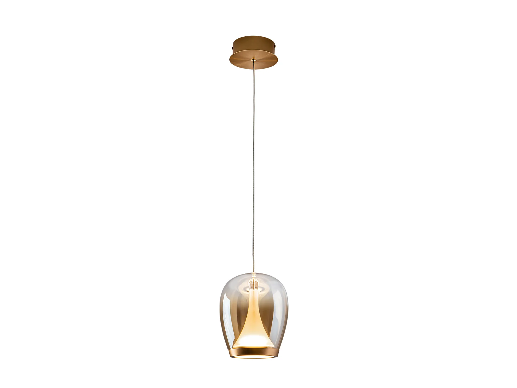 Suspiro Pendant Light- Chrome Smokey/ Golden Amber Finishes - Image 8