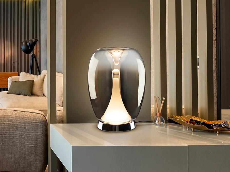 Suspiro Table Lamp- Chrome-Smoky/ Golden-Amber - Image 3