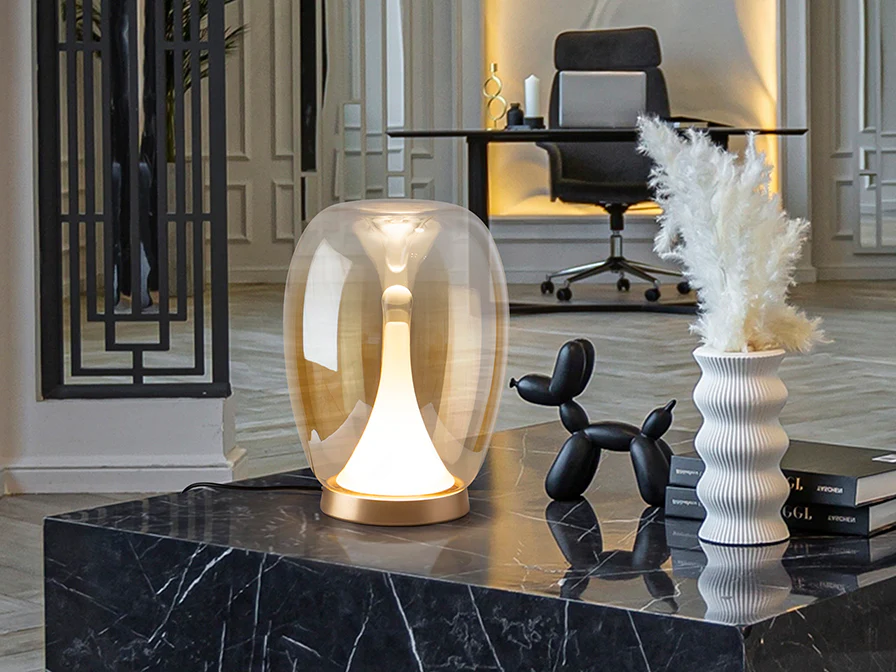 Suspiro Table Lamp- Chrome-Smoky/ Golden-Amber - Image 4