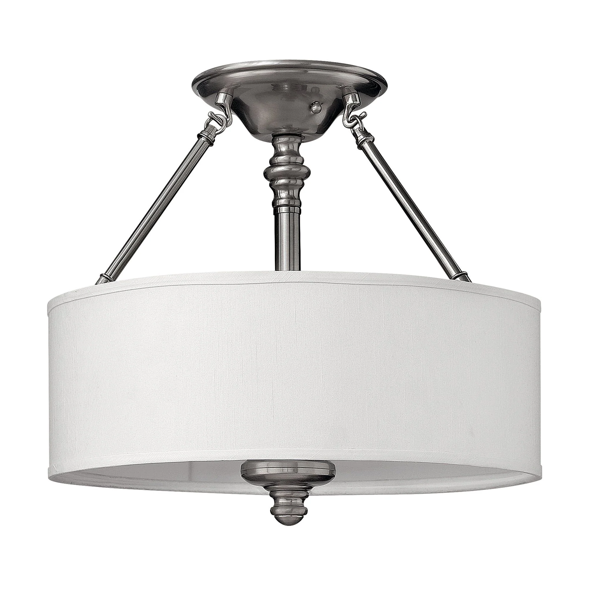 Sussex 3Lt Semi Flush Ceiling Light - Brushed Nickel Finish