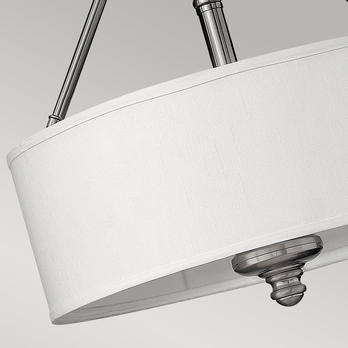 Sussex 3Lt Semi Flush Ceiling Light - Brushed Nickel Finish - Image 3