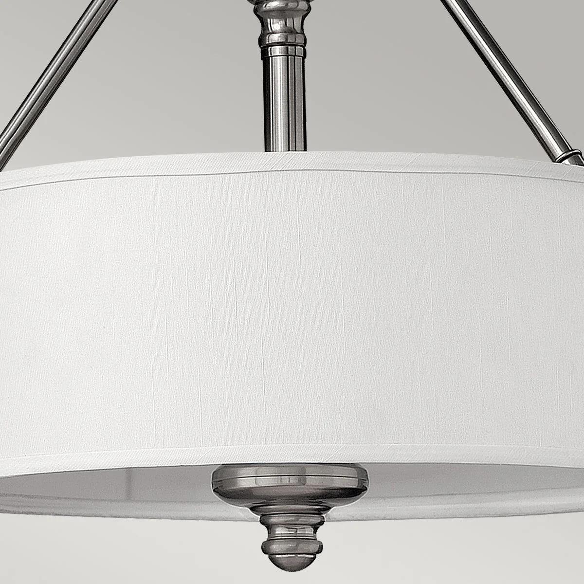 Sussex 3Lt Semi Flush Ceiling Light - Brushed Nickel Finish - Image 4