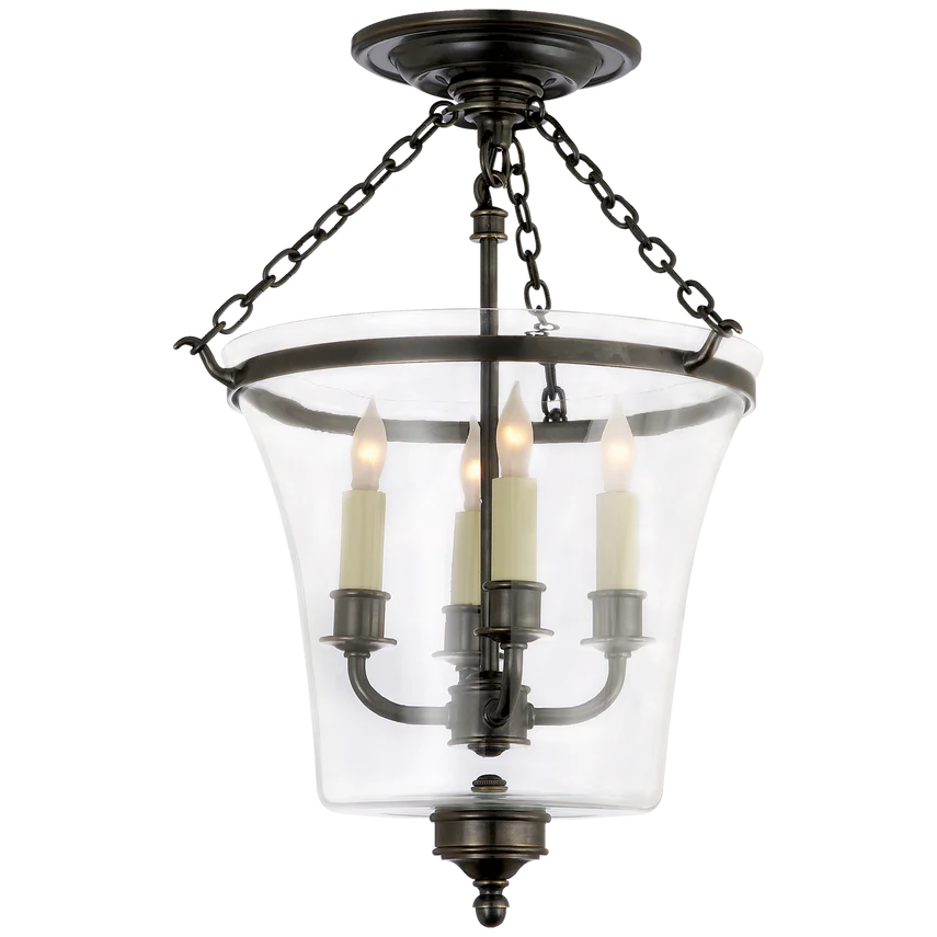 Sussex Semi-Flush Bell Jar Lantern - Various Colours - Image 2