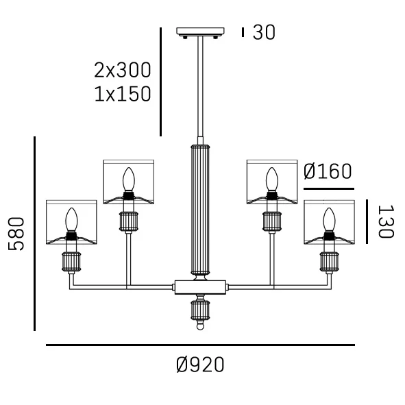 Sutton Ceiling Light- Various Finishes - Image 7