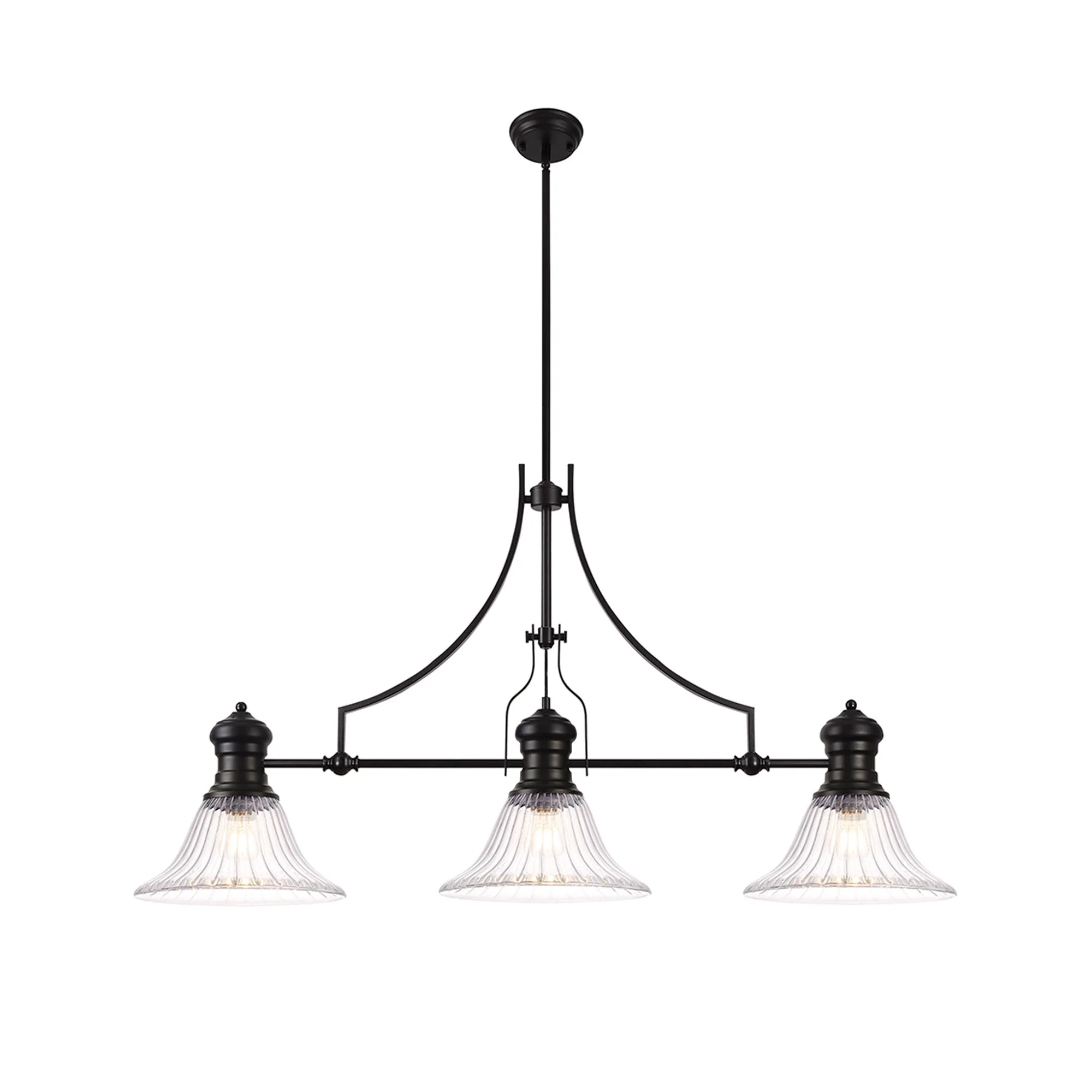 Savannah Linear Pendant, 3 x E27, Matt Black- Finish - Image 13
