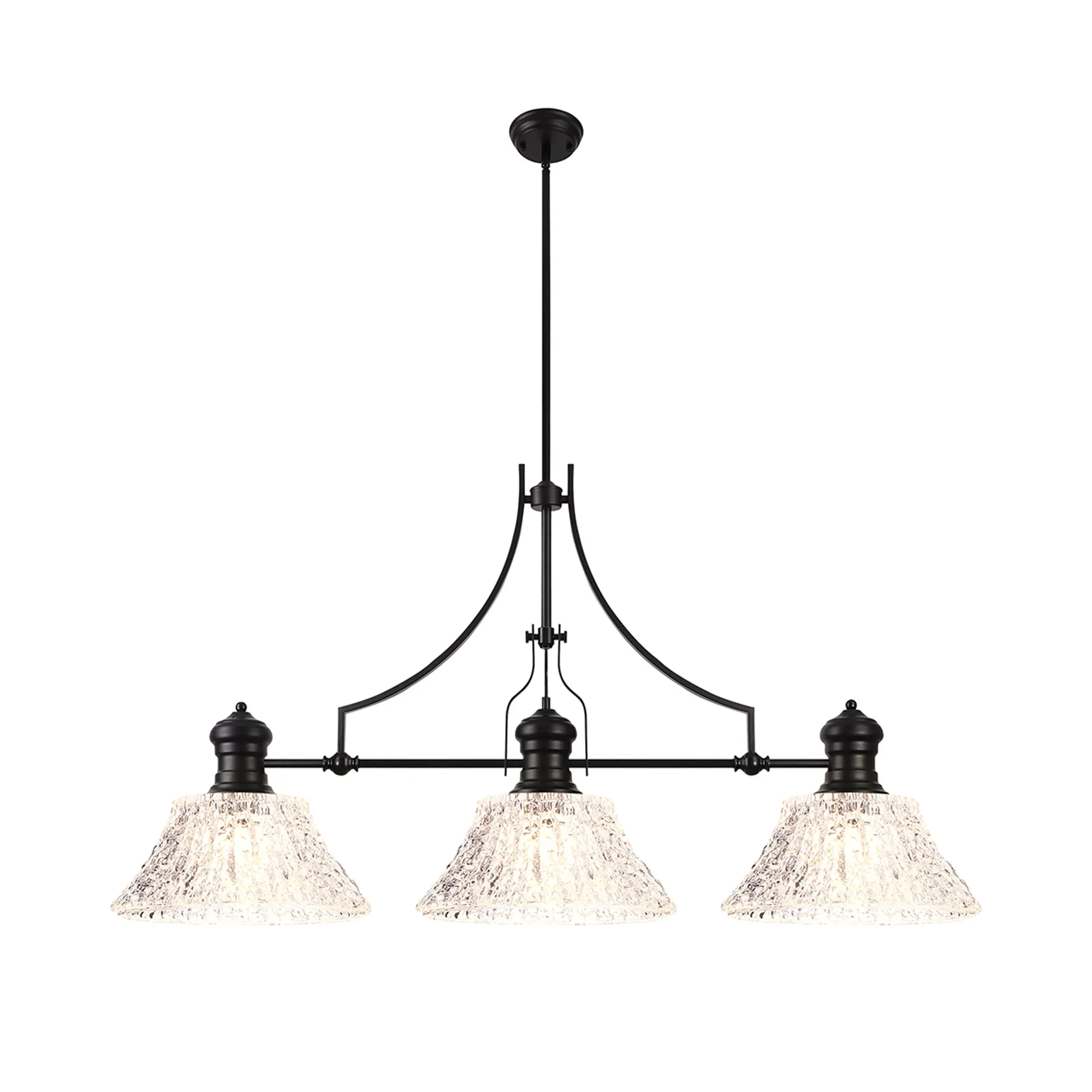 Savannah Linear Pendant, 3 x E27, Matt Black- Finish - Image 19